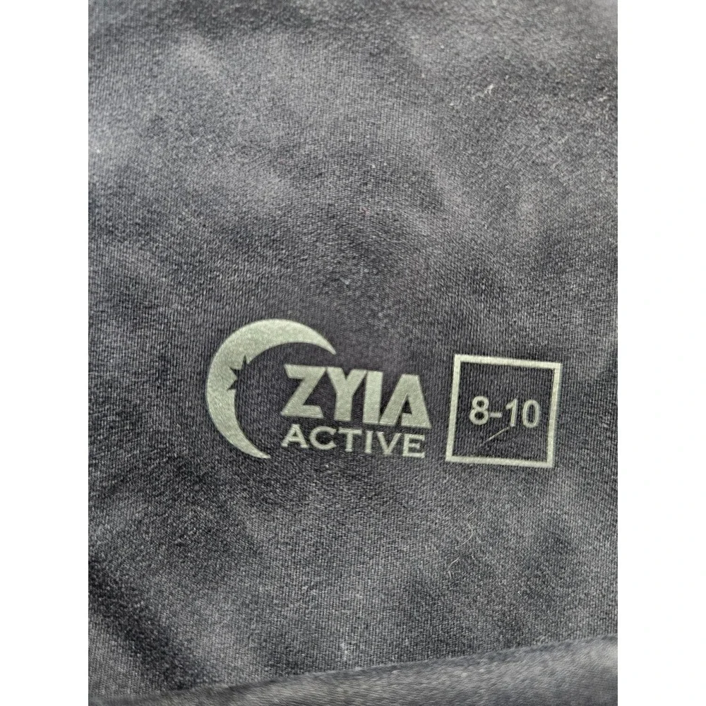 Zyia Active Leggings Kids 8 10 Black Tie Dye‎ High Waisted Athletic
